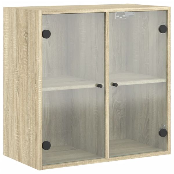 vidaXL Wandschrank mit Glast&uuml;ren Sonoma-Eiche 68x37x68,5 cm