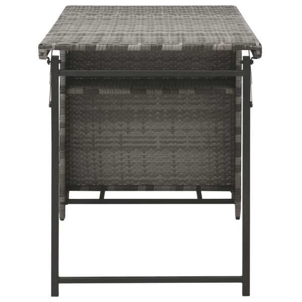 vidaXL 5-tlg. Garten-Essgruppe Klappbar Poly Rattan Grau