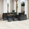 vidaXL Garten-Sofa-Set mit Kissen mit Speicher 14 pcs Schwarz