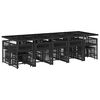 vidaXL 15-tlg. Garten-Essgruppe mit Kissen Schwarz Poly Rattan