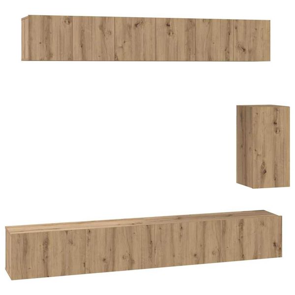 vidaXL TV-Schrank-Set Wandmontiert 6 pcs Artisan-Eiche Holzwerkstoff