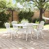 vidaXL Garten Essgruppe 7 pcs Wei&szlig; Aluminium