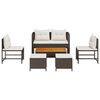 vidaXL Gartensofa-set mit Kissen 6 pcs Braun und Creme Poly-Rattan