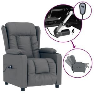vidaXL Relaxsessel Elektrisch Grau Kunstleder