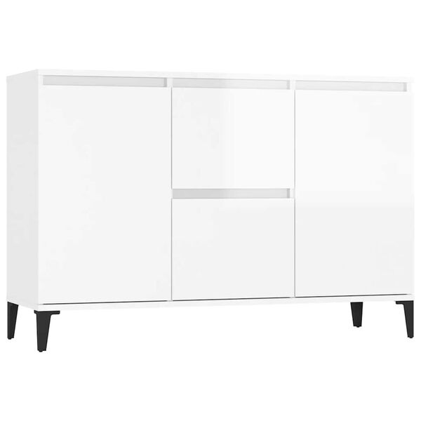 vidaXL Sideboard Hochglanz-Wei&szlig; 102x35x70 cm Holzwerkstoff