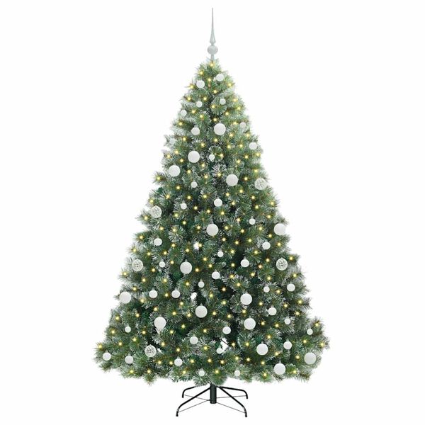 vidaXL K&uuml;nstlicher Weihnachtsbaum mit 300 LEDs Gr&uuml;n 180 cm PE und PVC