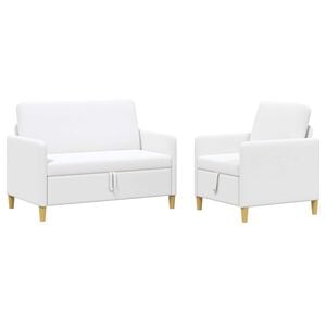 vidaXL Sofa Set mit Stauraum 2 stk. Wei&szlig; Polyester