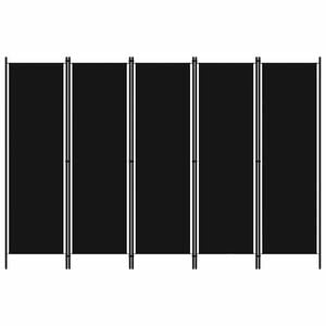 vidaXL 5-tlg. Raumteiler Schwarz 250x180 cm
