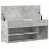 vidaXL Schuhbank Betongrau 102x30,5x45 cm Holzwerkstoff