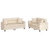vidaXL 2-tlg. Sofagarnitur mit Kissen Beige Mikrofasergewebe