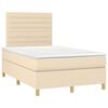 vidaXL Boxspringbett mit Matratze Creme 120x190 cm Stoff