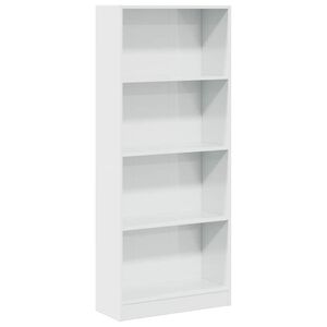 vidaXL B&uuml;cherregal Hochglanz-Wei&szlig; 60x24x143 cm Holzwerkstoff