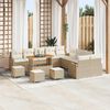 vidaXL Garten-Sofa-Set mit Kissen mit Speicher 14 pcs Beige und Creme