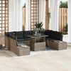 vidaXL Gartensofa-set mit Kissen 10 pcs Grau Poly-Rattan