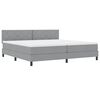 vidaXL Boxspringbett mit Matratze Hellgrau 200 x 200 cm Stoff