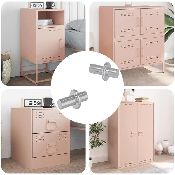 vidaXL Regalstecker 2 pcs Silber 8,6 x 8,6 x 14,6 mm Stahl