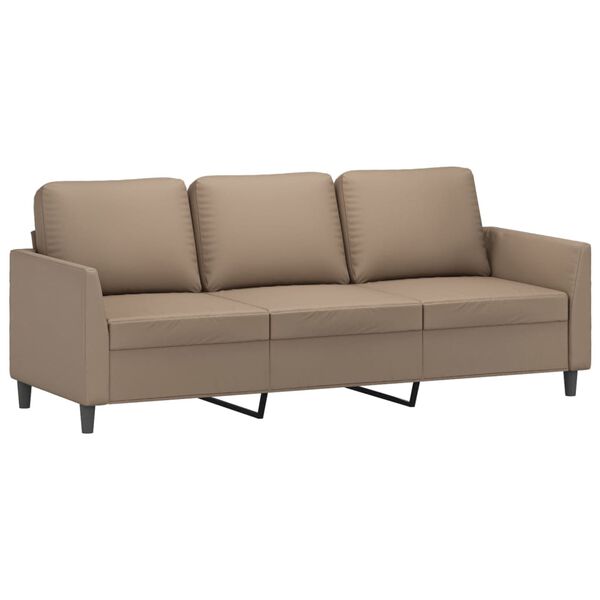 vidaXL 3-Sitzer-Sofa mit Hocker Cappuccino-Braun 180 cm Kunstleder