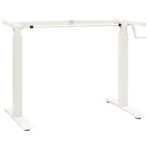 vidaXL Schreibtisch Wei&szlig; und Natur 140 x 60 cm Massivholz Eiche