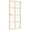 vidaXL Innentür Schlank Golden 93x201,5 cm Hartglas und Aluminium