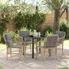 vidaXL Garten Essgruppe mit Kissen 5 pcs Beige Poly-Rattan