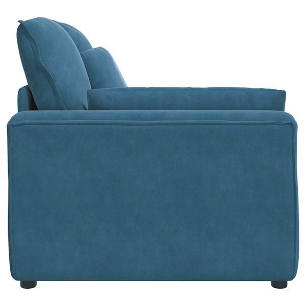 vidaXL Modulares Sofa Endmodul mit Armlehne Kissen Blau 100 cm
