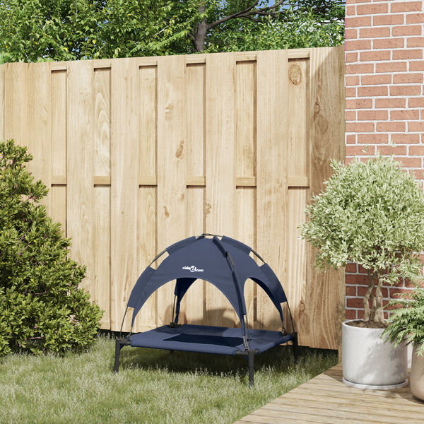 vidaXL Hundebett Marineblau 76 x 62 x 70,5 cm Stahl