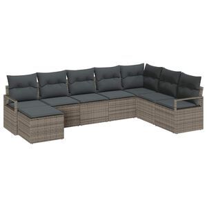 vidaXL Sofa Set 8 stk. Grau Poly-Rattan