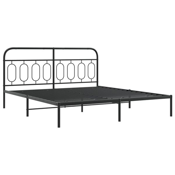 vidaXL Bettgestell mit Kopfteil Metall Schwarz 193x203 cm