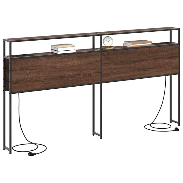 vidaXL Stauraum-Kopfteil Braun Eichen-Optik 180 cm Holzwerkstoff