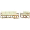 vidaXL Outdoor-Sofagarnitur 7 Stk. Wei&szlig; und Creme
