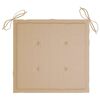 vidaXL Gartenstühle mit Beige Kissen 3 Stk. Massivholz Teak