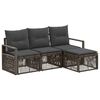 vidaXL Gartensofa-set 4 stk. Grau Poly-Rattan