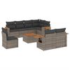 vidaXL 9-tlg. Garten-Sofagarnitur mit Kissen Grau Poly Rattan
