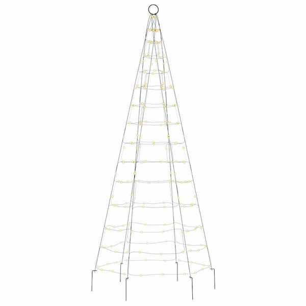 vidaXL LED-Weihnachtsbaum f&uuml;r Fahnenmast 200 LEDs Warmwei&szlig; 180 cm