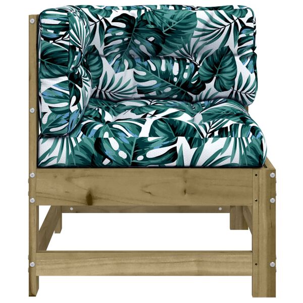 vidaXL Ecksofa mit Kissen Kiefernholz Imprägniert