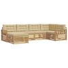 vidaXL Outdoor-Sofagarnitur mit Kissen 6 pcs Wei&szlig; und Beige Polyester