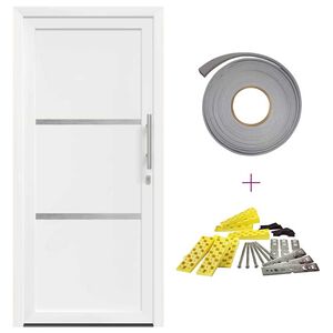 vidaXL Vordert&uuml;r Wei&szlig; PVC