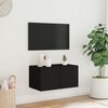 vidaXL TV-Wandschrank mit LED-Leuchten Schwarz 60x35x31 cm