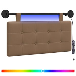 vidaXL H&auml;ngendes Kopfteil Mit LED Licht Cappuccino Kunstleder