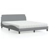 vidaXL Bett mit Matratze "Dover" Hellgrau 160x200 cm Stoff