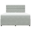 vidaXL Boxspringbett mit Matratze Hellgrau 180x200 cm Samt