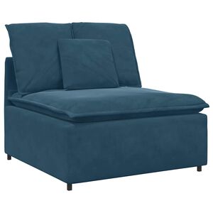 vidaXL Modulares Sofa Mittelmodul mit Kissen Blau 100 cm