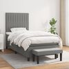 vidaXL Boxspringbett mit Matratze Dunkelgrau 90x200 cm Stoff