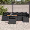 vidaXL Garten-Sofa-Set mit Kissen 7 pcs Schwarz