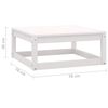 vidaXL 3-tlg. Garten-Lounge-Set Wei&szlig; Massivholz Kiefer