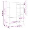 vidaXL Kleiderst&auml;nder mit Regal Grau 120 x 44 x 160 cm Holzwerkstoff