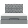 vidaXL Ottoman-Bett mit Matratze Hellgrau 140x200 cm Stoff
