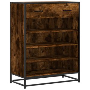 vidaXL Schuhschrank R&auml;uchereiche 75x38x97,5 cm Holzwerkstoff Metall