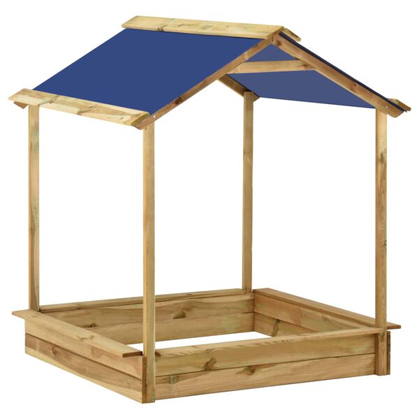 vidaXL Garten-Spielhaus mit Sandkasten 128x120x145 cm Kiefernholz