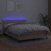 vidaXL Boxspringbett mit Matratze & LED Cappuccino-Braun 140x190cm